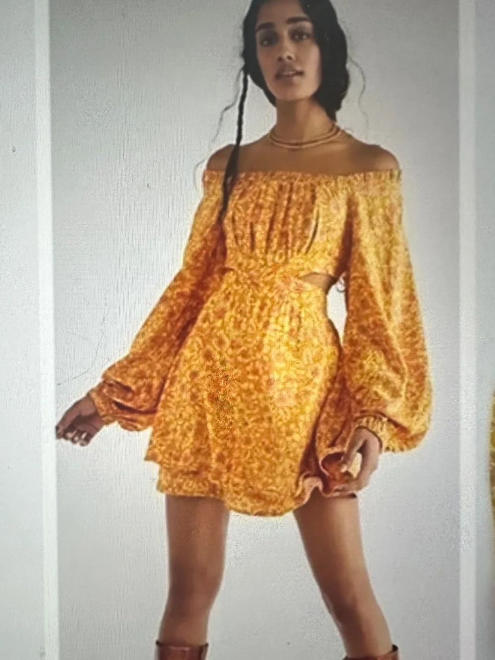 Free People Janel Printed Mini Dress. NWOT.